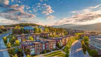 Aerial of buildings at UBC Okanagan