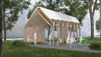 Enhancing the Bosque Experience: The UBC Pavilion Brings Seating, Cover, and Comfort to Central Campus with Innovations from UBC Research Groups for a Light Touch on the Land and Energy Efficiency