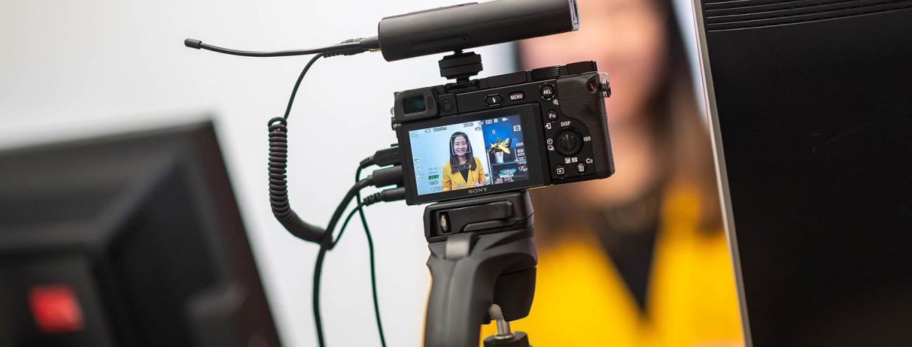 Image courtesy of UBC Brand and Marketing Camera recording faculty member