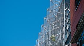 The living wall provides solar shading in the Summer months and allows natural light into the building in Winter.